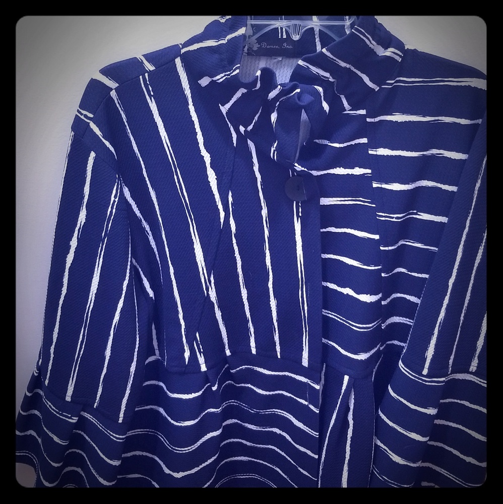Blue and White Striped Jacket